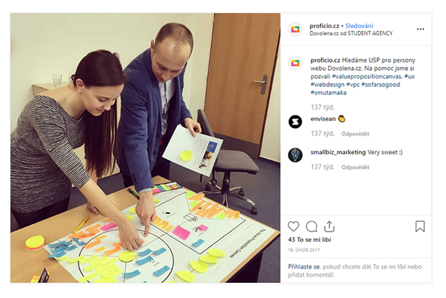 Tvorba value proposition canvasu s klientem