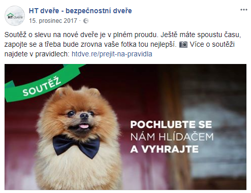 Ukázkový post podpory soutěže